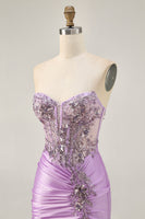 Load image into Gallery viewer, Sparkly Grey Green Tight Corset Short Prom Dress with Beading