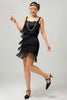 Load image into Gallery viewer, Sparkly Black Fringed Short Tight Flapper Dress