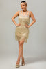 Load image into Gallery viewer, Sparkly Black Fringed Short Tight Flapper Dress
