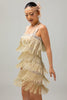 Load image into Gallery viewer, Sparkly Black Fringed Short Tight Flapper Dress