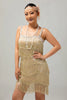 Load image into Gallery viewer, Sparkly Black Fringed Short Tight Flapper Dress