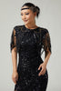 Load image into Gallery viewer, Sparkly Black Sequins 1920s Cape with Beading