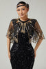 Load image into Gallery viewer, Glitter Black Sequins Tulle 1920s Cape with Beading