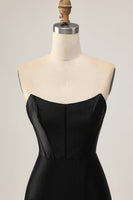 Load image into Gallery viewer, Sparkly Black Corset Strapless Tight Short Prom Dress with Beading