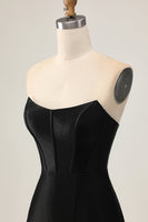 Load image into Gallery viewer, Sparkly Black Corset Strapless Tight Short Prom Dress with Beading