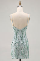 Load image into Gallery viewer, Sparkly Green Beaded Tight Short Prom Dress with Sequins