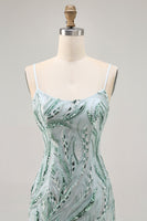 Load image into Gallery viewer, Sparkly Green Beaded Tight Short Prom Dress with Sequins
