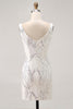 Load image into Gallery viewer, Sparkly White V-Neck Tight Short Prom Dress with Lace