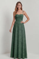 Load image into Gallery viewer, Sage Green Floral Corset A Line Spaghetti Straps Formal Dress
