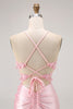 Load image into Gallery viewer, Sparkly Candy Pink Floral Tight Short Corset Homecoming Dress with Sequins