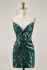 Load image into Gallery viewer, Sparkly Purple Beaded Tight Strapless Short Prom Dress