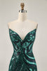Load image into Gallery viewer, Sparkly Royal Blue Tight Beaded Strapless Short Prom Dress