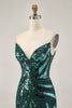 Load image into Gallery viewer, Sparkly Royal Blue Tight Beaded Strapless Short Prom Dress