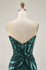 Load image into Gallery viewer, Sparkly Purple Beaded Tight Strapless Short Prom Dress