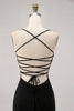 Load image into Gallery viewer, Black Spaghetti Straps Tight Short Prom Dress with Beading