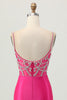Load image into Gallery viewer, Sparkly Fuchsia Tight Satin Short Corset Prom Dress with Beading