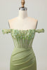 Load image into Gallery viewer, Sparkly Green Tight Short Corset Prom Dress with Sequins