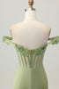 Load image into Gallery viewer, Sparkly Green Tight Short Corset Prom Dress with Sequins