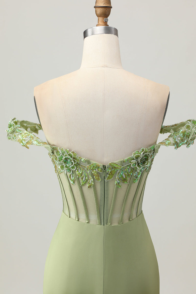 Load image into Gallery viewer, Sparkly Green Tight Short Corset Prom Dress with Sequins