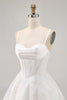 Load image into Gallery viewer, White Spaghetti Straps Corset Short Prom Dress with Lace