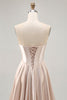Load image into Gallery viewer, Champagne Sweetheart Satin Short Corset Prom Dress