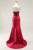 Load image into Gallery viewer, Sparkly Red Mermaid Sweetheart Long Sequin Prom Dress