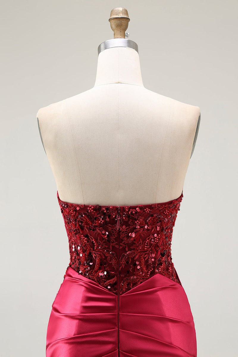 Load image into Gallery viewer, Sparkly Red Mermaid Sweetheart Long Sequin Prom Dress
