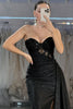 Load image into Gallery viewer, Sparkly Black Mermaid Sweetheart Long Corset Prom Dress with Beading