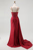 Load image into Gallery viewer, Sparkly Navy Mermaid Spaghetti Straps Corset Long Prom Dress with Beading
