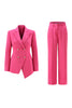 Load image into Gallery viewer, 2 Piece Fuchsia Double Breasted Women Prom Suits