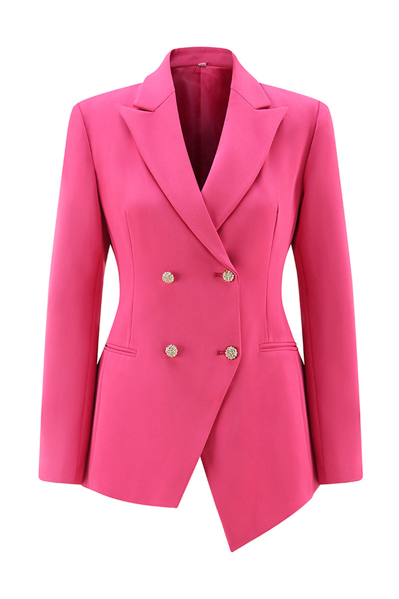 Load image into Gallery viewer, 2 Piece Fuchsia Double Breasted Women Prom Suits