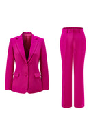 Load image into Gallery viewer, 2 Piece Dark Fuchsia Notched Lapel Women Prom Suits