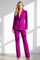 Load image into Gallery viewer, 2 Piece Dark Fuchsia Notched Lapel Women Prom Suits