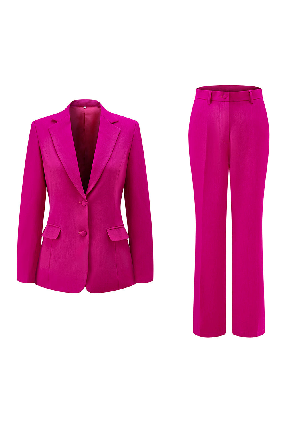 2 Piece Dark Fuchsia Notched Lapel Women Prom Suits