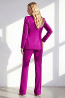 Load image into Gallery viewer, 2 Piece Dark Fuchsia Notched Lapel Women Prom Suits