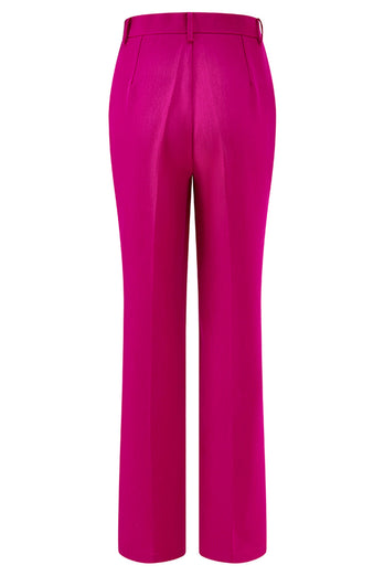 2 Piece Dark Fuchsia Notched Lapel Women Prom Suits