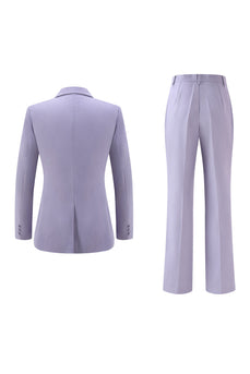 2 Piece Lilac Peak Lapel Women Prom Suits with Sash