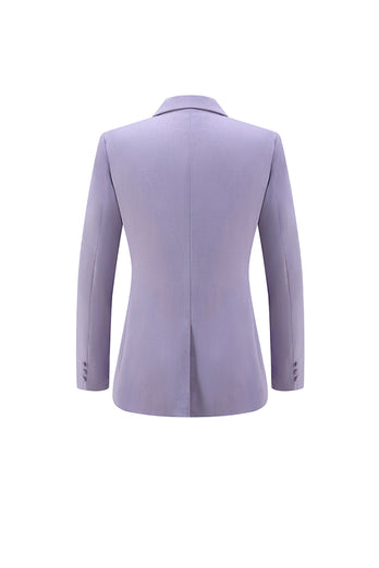 2 Piece Lilac Peak Lapel Women Prom Suits with Sash
