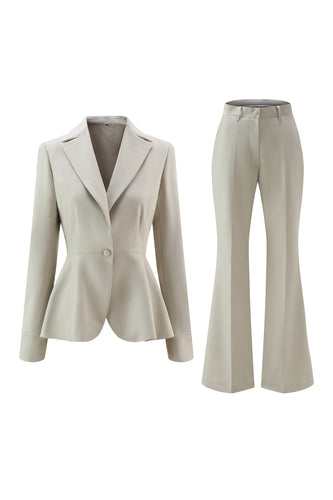 2 Piece Grey Green Notched Lapel Women Prom Suits