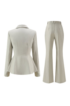 2 Piece Grey Green Notched Lapel Women Prom Suits
