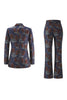 Load image into Gallery viewer, 2 Piece Blue Red Peak Lapel Floral Women Prom Suits