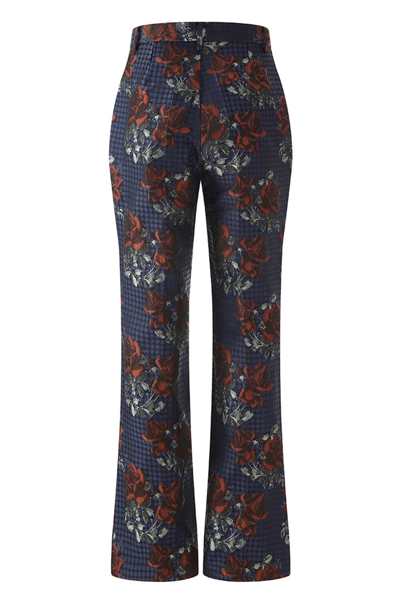Load image into Gallery viewer, 2 Piece Blue Red Peak Lapel Floral Women Prom Suits