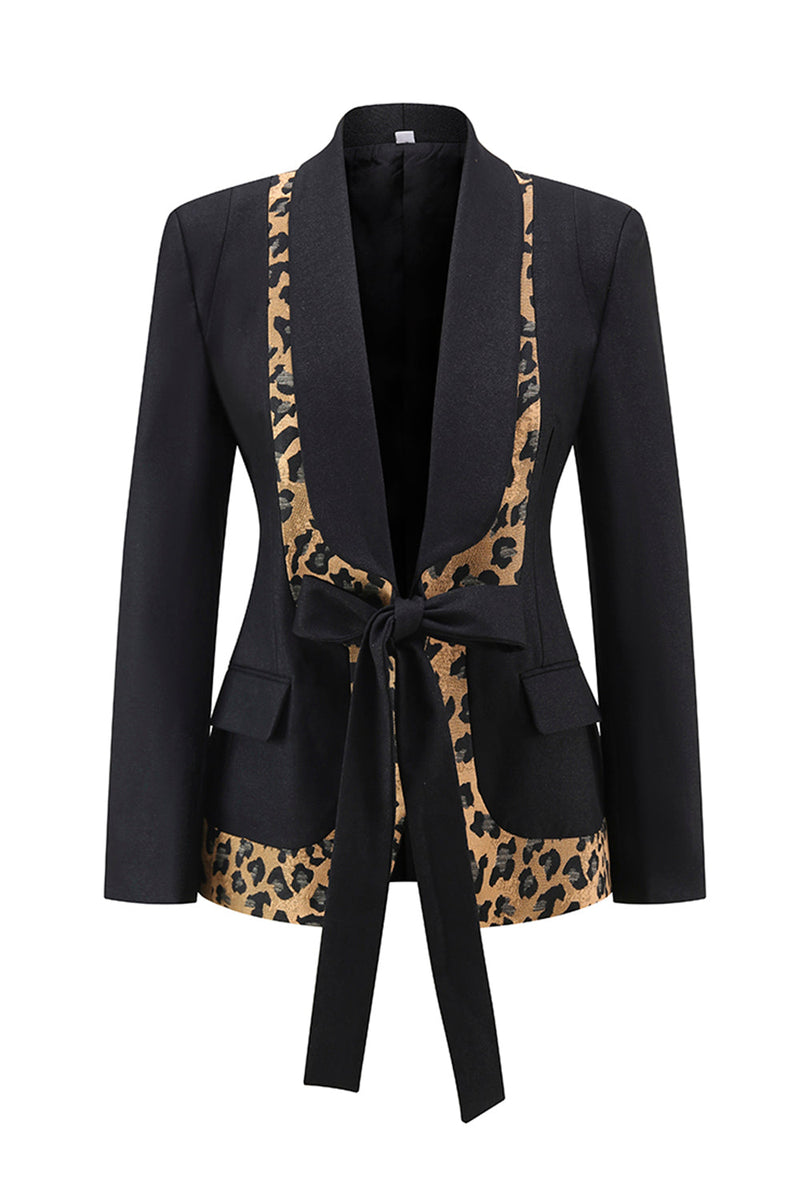 Load image into Gallery viewer, 2 Piece Black Shawl Lapel Women Prom Suits with Bow