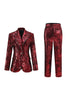 Load image into Gallery viewer, 2 Piece Sparkly Red Leopard Sequin Peak Lapel Women Prom Suits