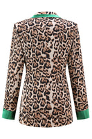 Load image into Gallery viewer, 2 Piece Coffee Peak Lapel Leopard Women Prom Suits
