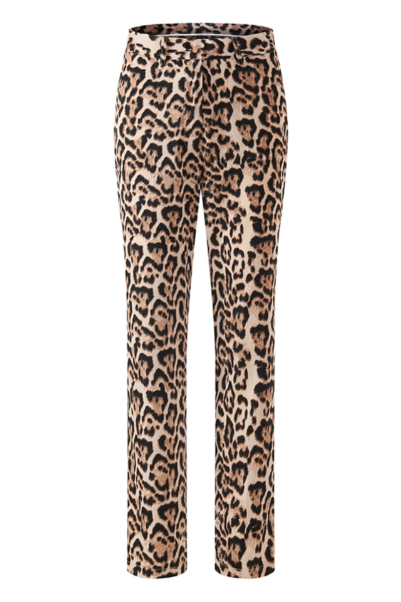 Load image into Gallery viewer, 2 Piece Coffee Peak Lapel Leopard Women Prom Suits
