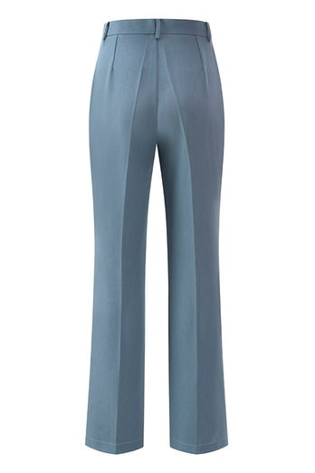 2 Piece Grey Blue Notched Lapel Cut Out Women Prom Suits