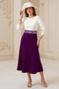 Load image into Gallery viewer, Navy Boat Neck A Line Midi Wedding Guest Dress with Appliques