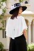 Load image into Gallery viewer, Black and White Chiffon Sheath Long Wedding Guest Dress with Bow