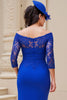 Load image into Gallery viewer, Dark Green Sheath Off The Shoulder Long Wedding Guest Dress with Slit